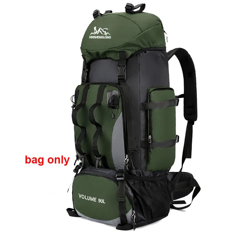 90L Waterproof Hiking Camping Backpack Trekking Bag Rucksack Large Capacity Travel Outdoor Sports Bags Camping Equipment Men