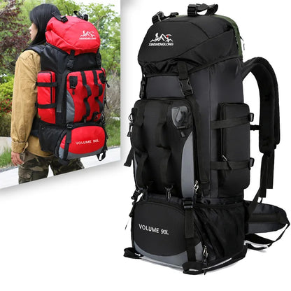 90L Waterproof Hiking Camping Backpack Trekking Bag Rucksack Large Capacity Travel Outdoor Sports Bags Camping Equipment Men